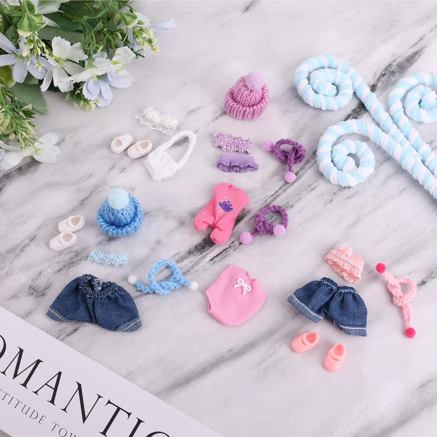 6 Sets Doll Clothes for 7.62cm/3 Inches, Adorable Mini Clothes Set Funny Doll Outfits Costume Accessories Suitable for Dressing and Displaying