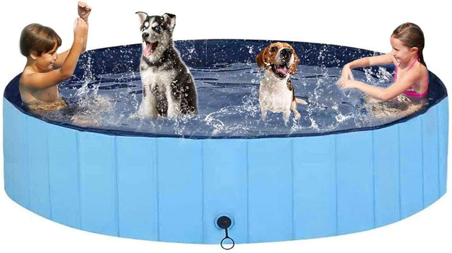 Sibosen Dog Pool for Large Dogs, Foldable Hard Plastic Kiddie Pool Collapsible Pet Bath Tub Swimming Pool for Dogs Kiddy Pets Cats, XXLarge