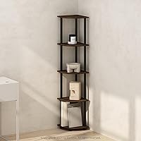 Vista 201 de Furinno Turn-N-Tube - Estantería de exhibición multiuso, de 4 niveles, con tubos redondos, color rosa y blanco