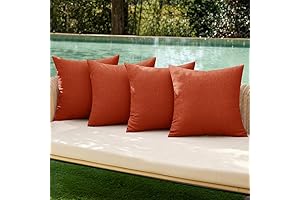 MIULEE Fall Pack of 4 Decorative Outdoor Burnt Orange Throw Pillows