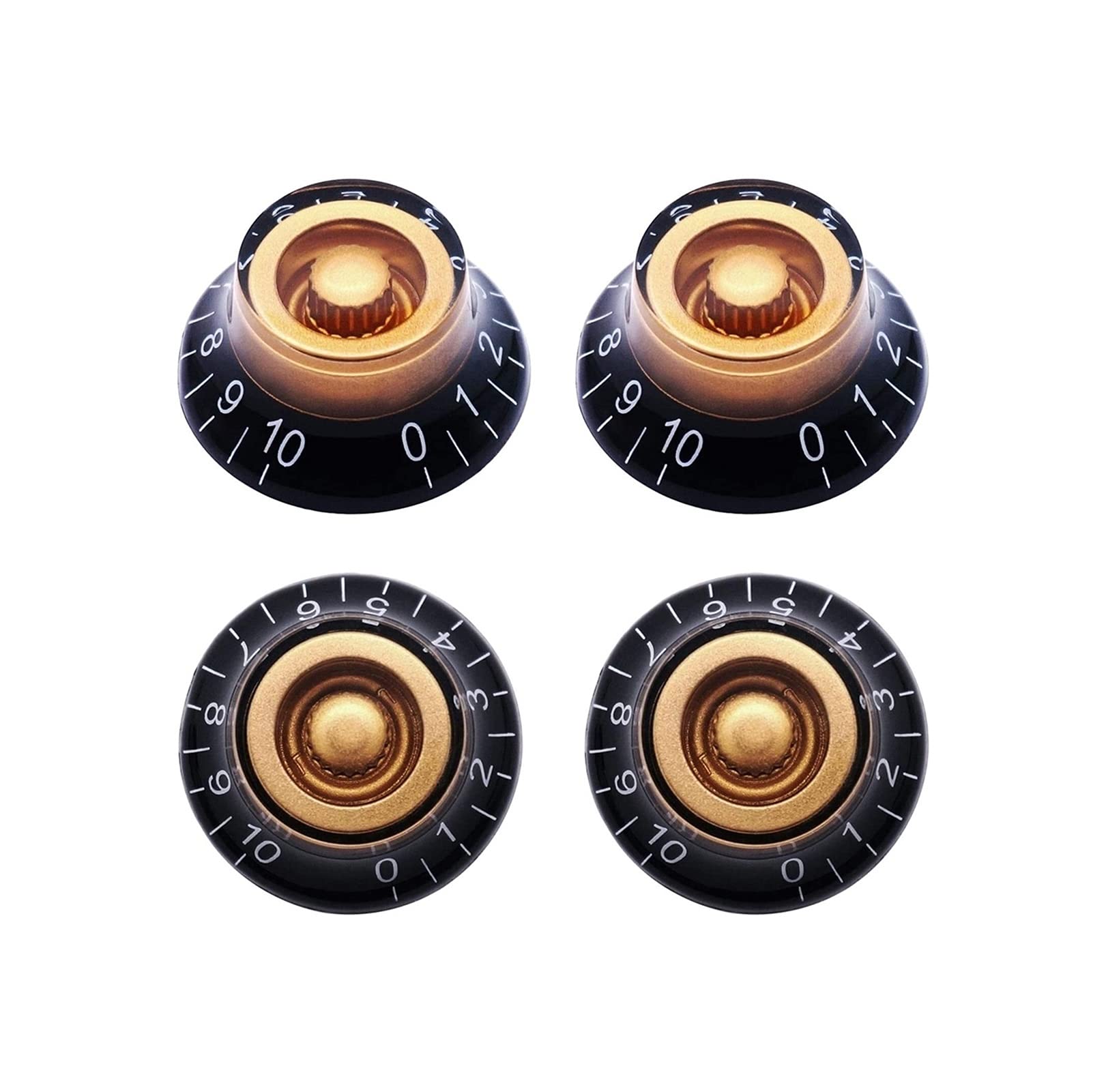 Boutons de potentiomètre ambre guitare électrique basse cloche axe 6mm