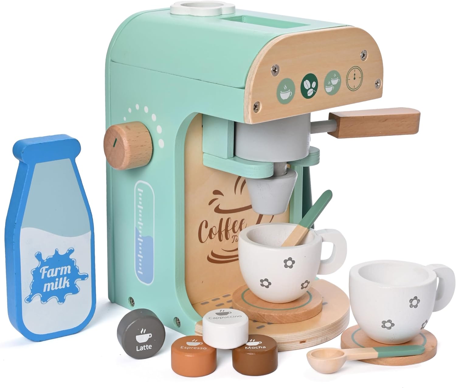 MONT PLEASANT Wooden Toys Kitchen Kids Coffee Maker Playset