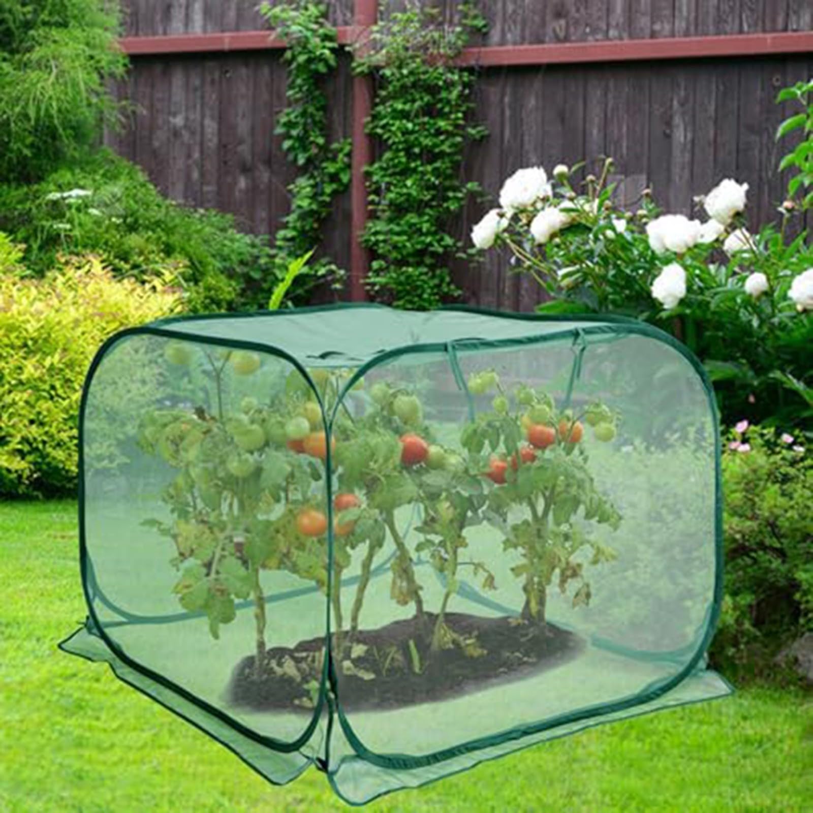 Foldable Plant Cage Mesh Plant Cover Garden Frost Protection With 4 Ground Stakes For Secure Positioning Protects Plants From And Harsh Weather Storage For And Landscaping(80 * 80 * 80) — view 5
