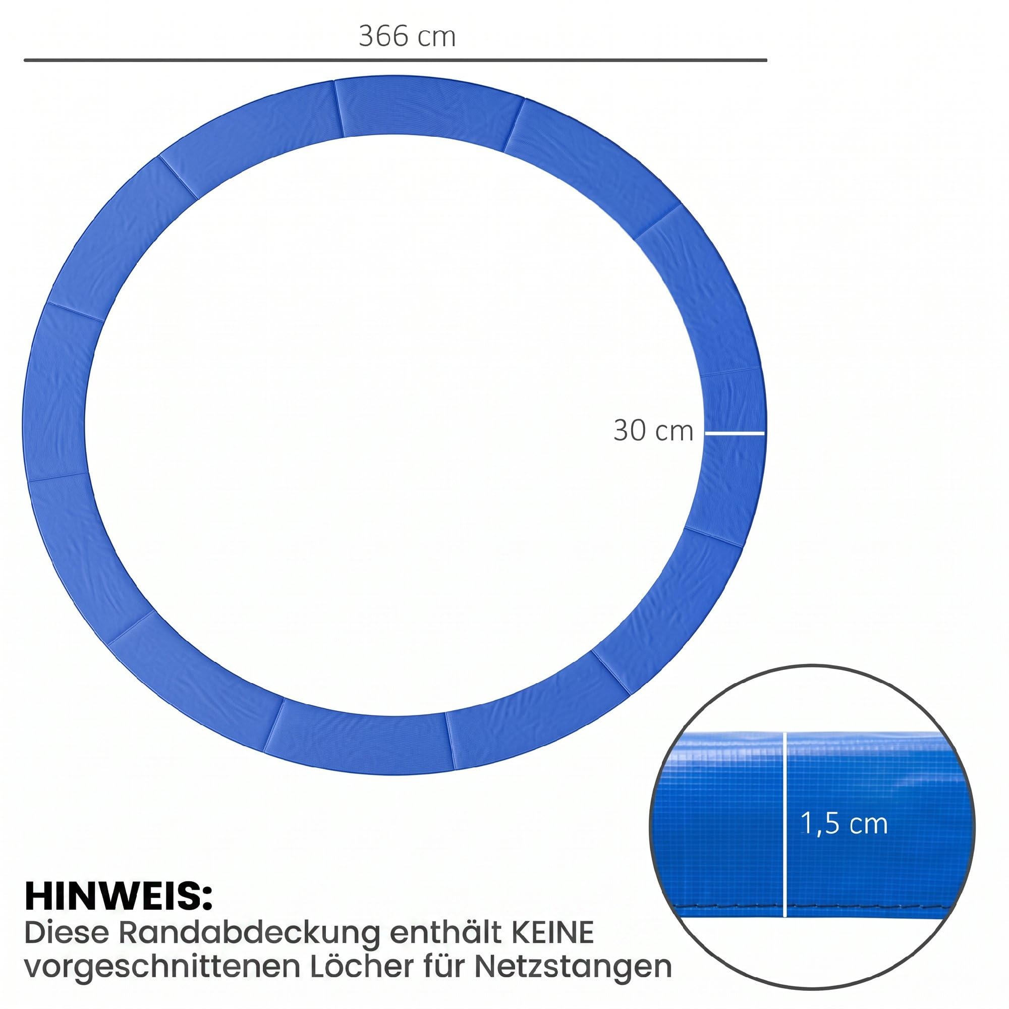 HOMCOM Trampolin Randabdeckung Sicherheitsnetz Wetterplane Leiter Randabdeckung: Ø 244cm