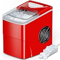 Vista 44 de Silonn - Máquina de hacer hielo para encimera, 9 cubos listos en 6 minutos, 26 libras en 24 horas, autolimpiable, cuchara de hielo y canasta, 2