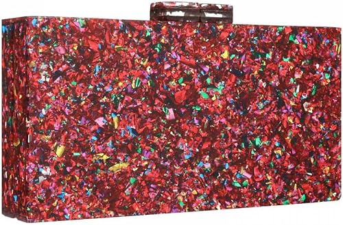 Miniatura 4 de Gets Monederos y bolsos de mano de acrílico para mujer, multicolor, patrones geométricos, caja de embrague, banquete, bolso cruzado de noche