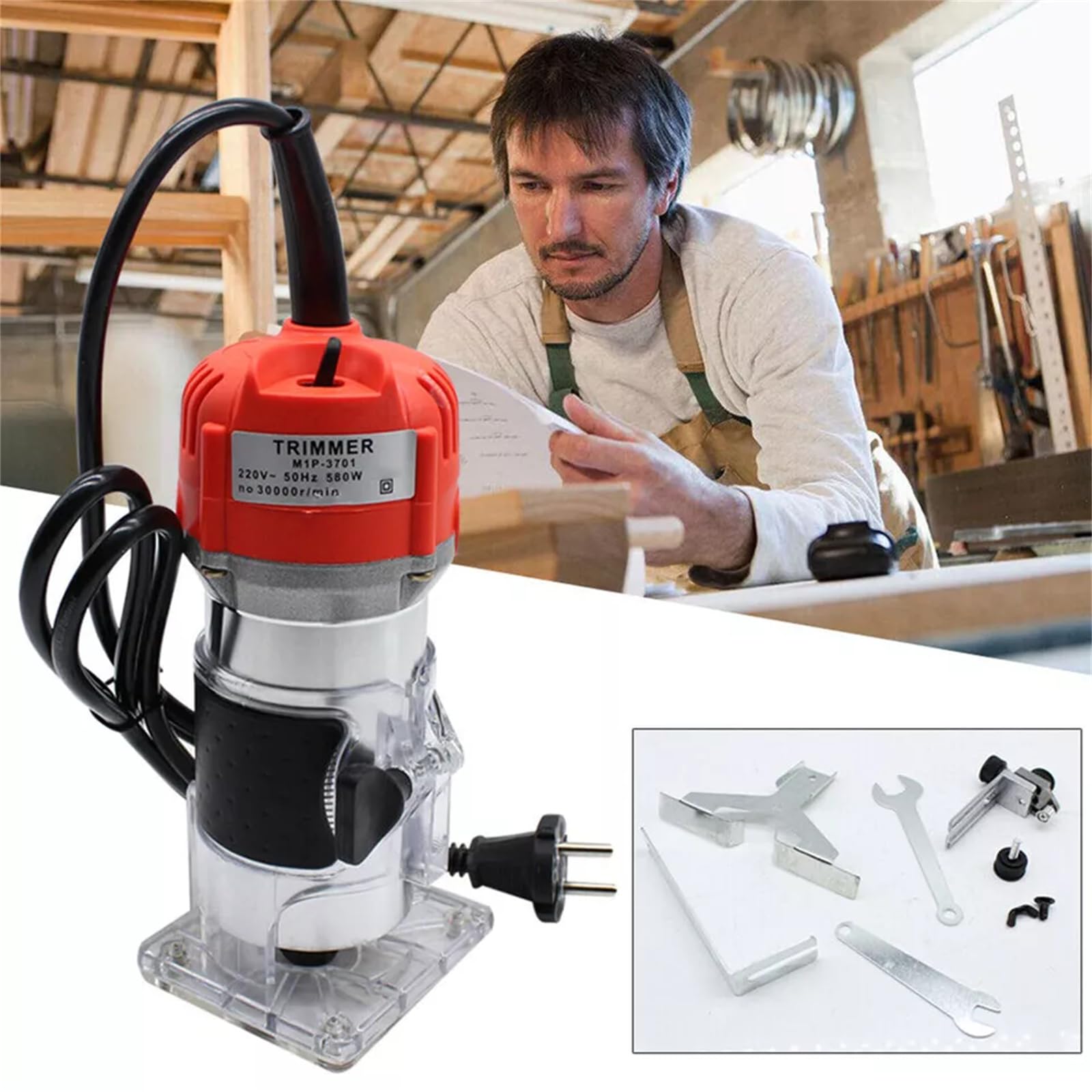 Fresatrice per legno, fresatrice per legno, 800 W, fresatrice elettrica per legno, fresatrice per legno