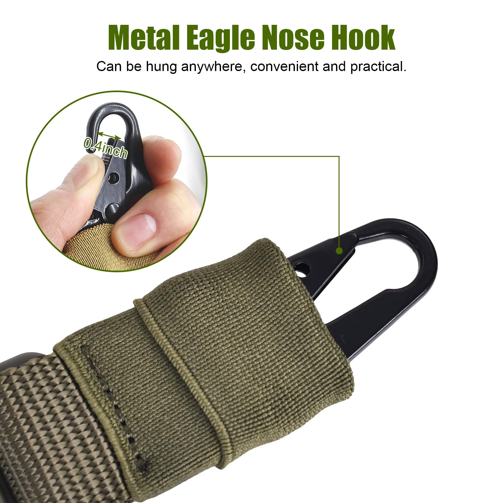 Cinghie Per Fucile Tattico, Airsoft Sling, Cinghia Per Fucile Caccia, Tactical Single Point Sling Regolazione Rapida Della Lunghezza Della Cinghia In Nylon, Con Gancio In Metallo, Per Sport All'aperto
