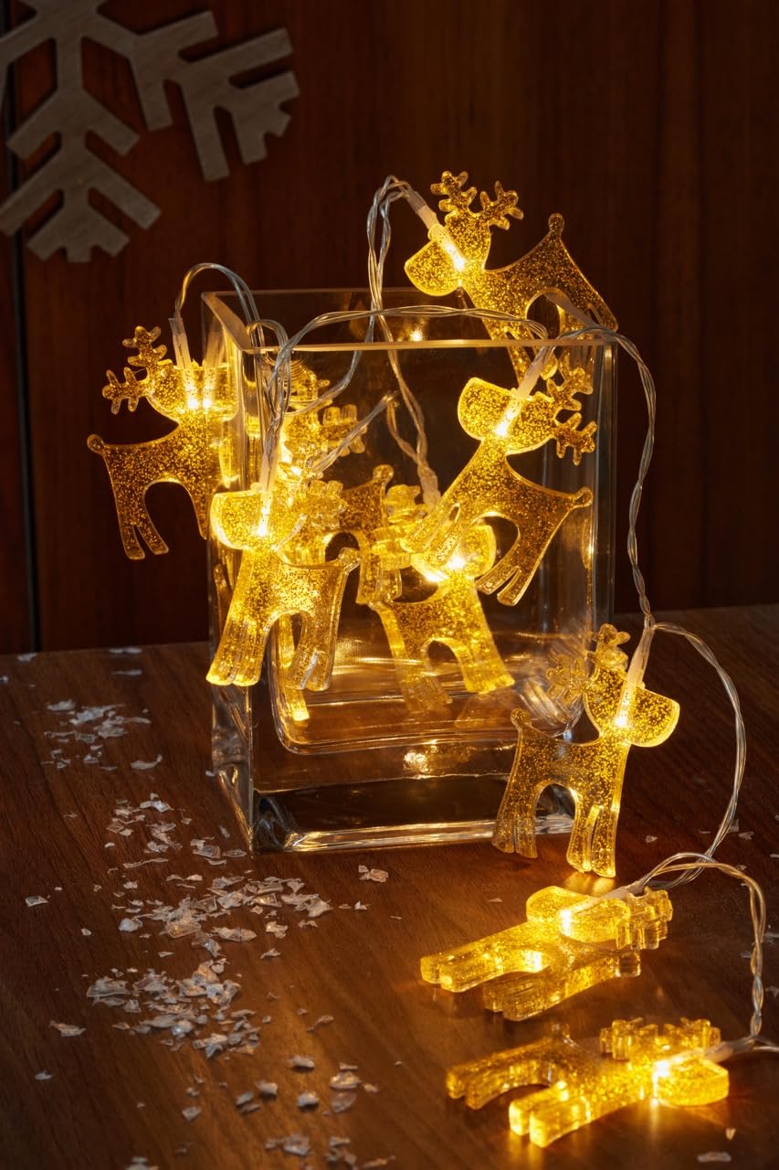 Smart Garden Christmas Sparkle Deer String Lights Set of 20, Warm White LEDs, Indoor Use, 2.8 Metre, Christmas Decoration - Image 2