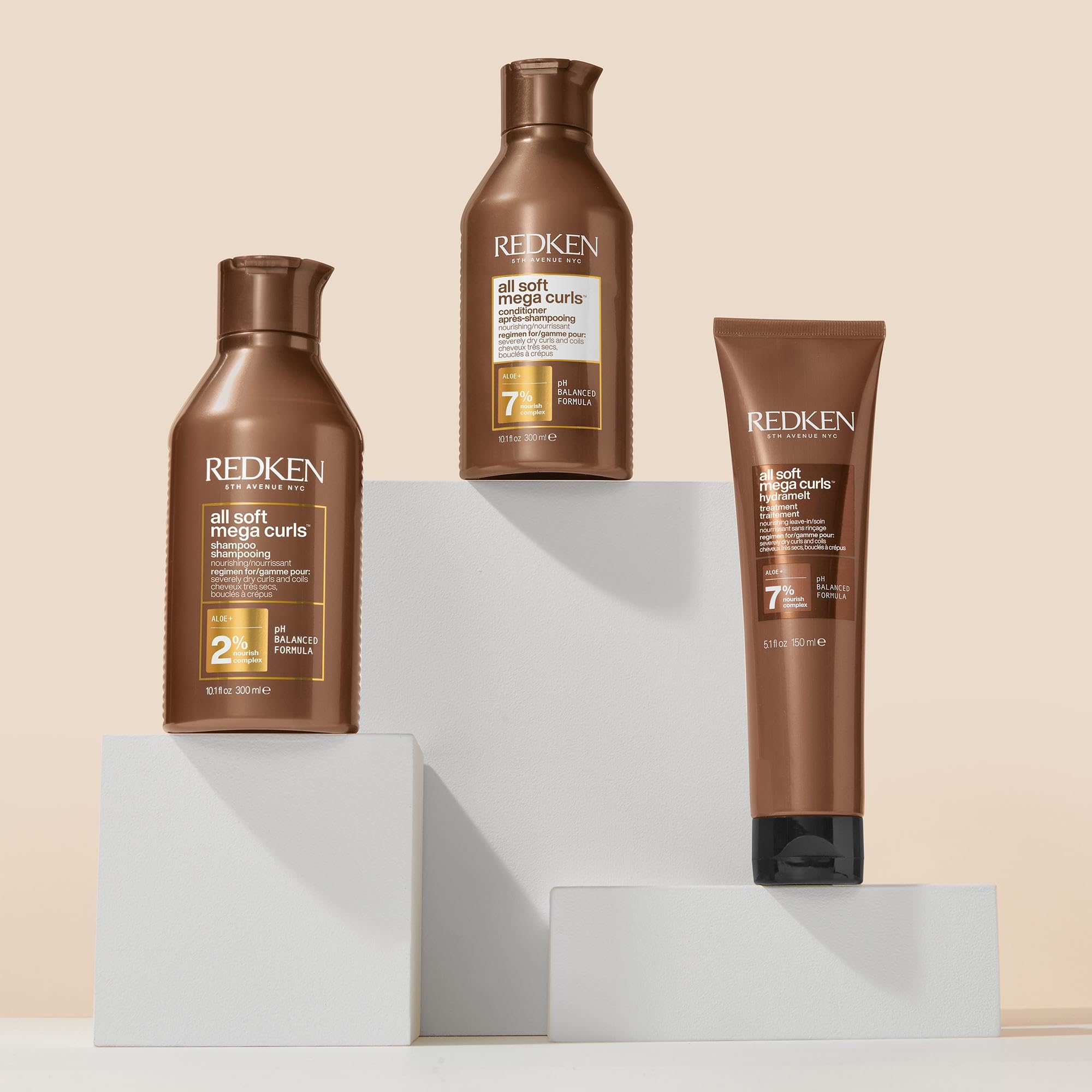 Redken Leave-In Haarcreme für lockiges oder krauses Haar, Belebt und hydratisiert trockenes Haar, Mit Aloe Vera, All Soft Mega Curls Hydramelt, 150 ml