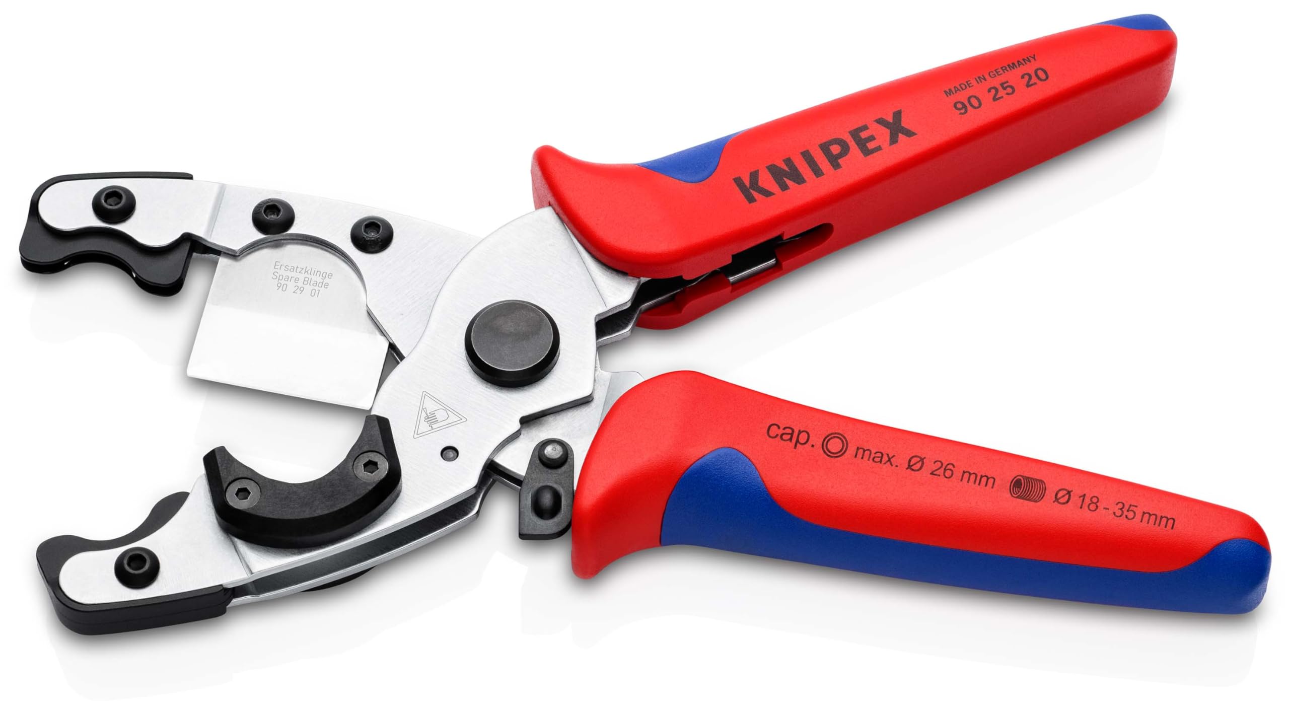 KNIPEX Cortatubos para tubos multicapa y de protección cromado con mangos multicomponente 210 mm, 90 25 20