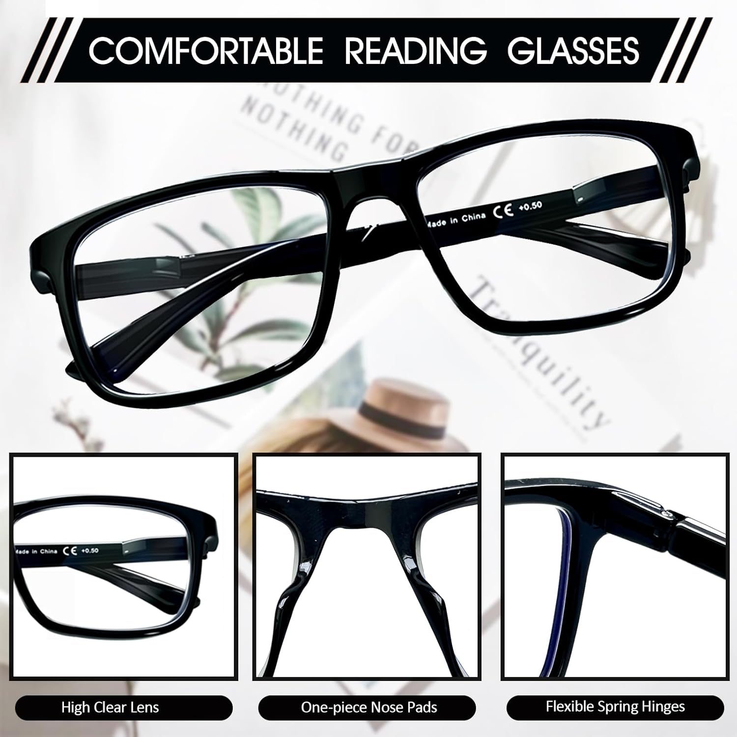 5 Pack Reading Glasses Blue Light Blocking Oversized Readers for Men Women Computer Eyeglasses Spring Hinge - Image 6