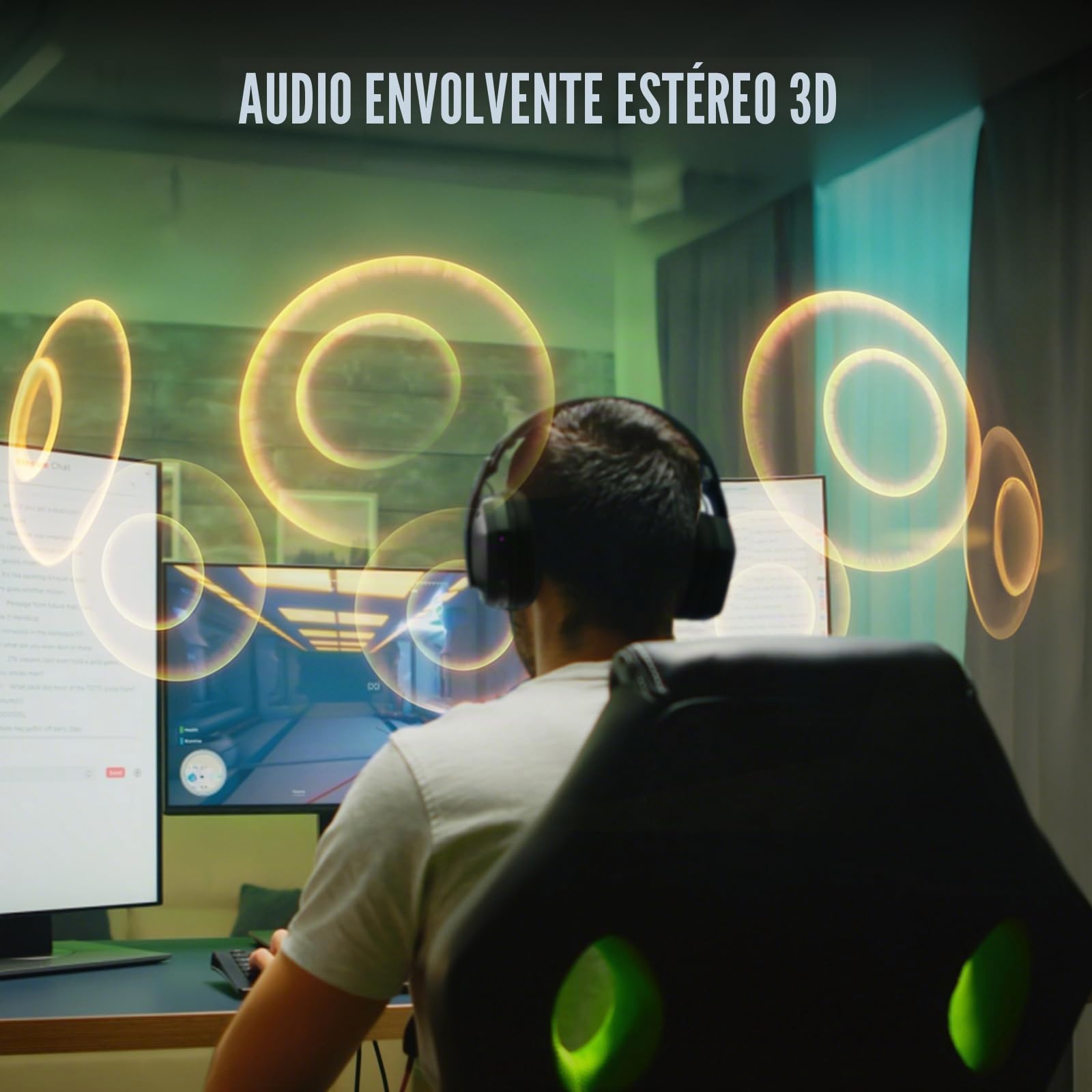 EKSA G19 BT Cascos Gaming Inalámbricos,4 en 1 Auriculares Gaming con Micrófono USB 30ms Baja Latencia Gaming Headset BT 5.4 y RGB Luz, para PC PS5 PS4 Mac Móvil