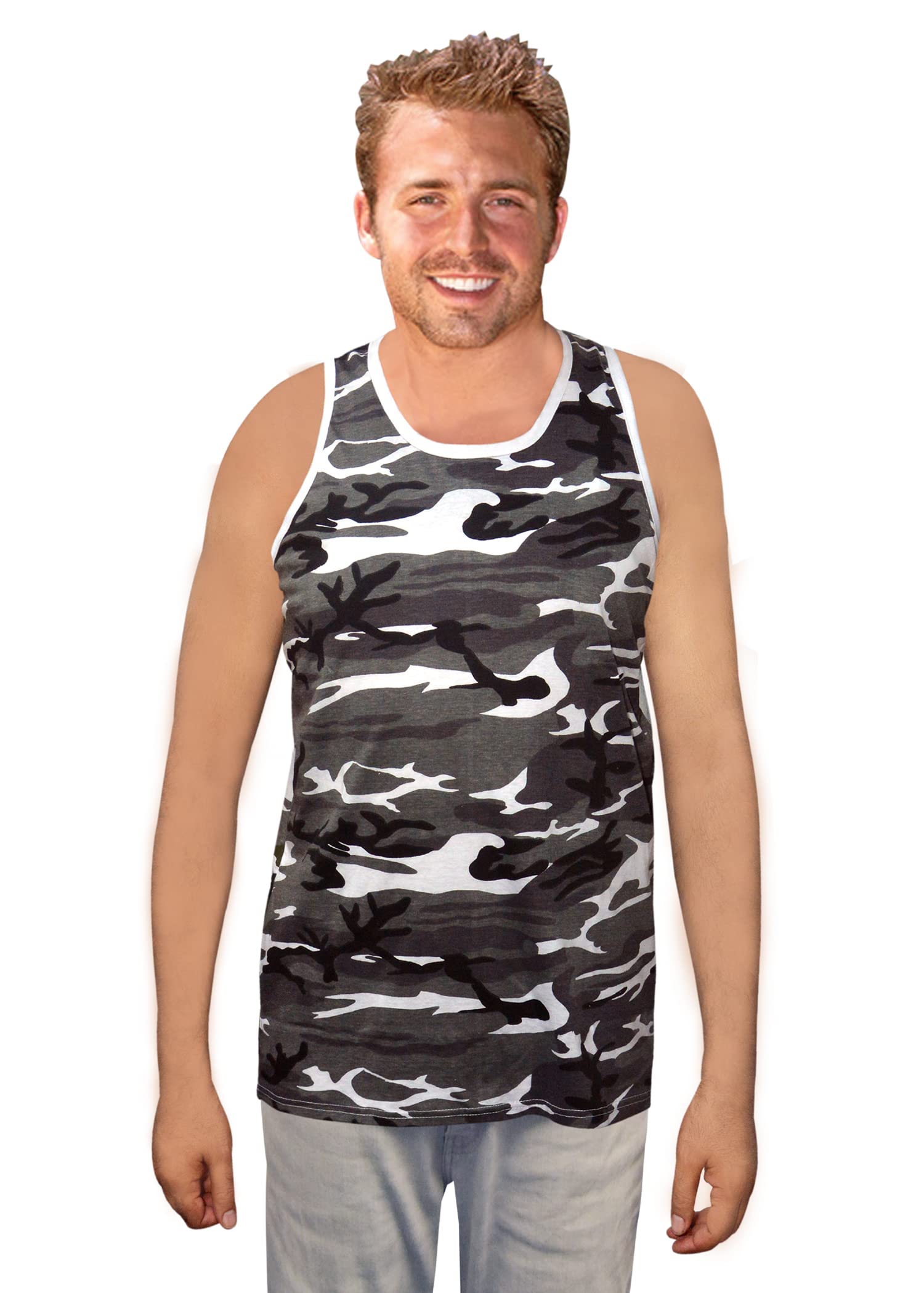 Look Now Men's P - Black Camo Vests Premium Camouflage Sleeveless Tank Top Training Bodybuilding Comfy (, 3XL)