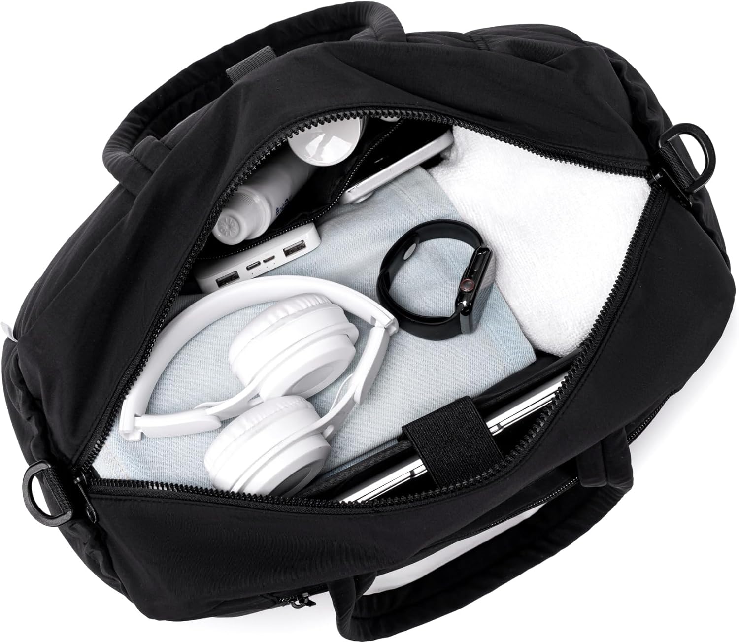 CAMTOP Gym Bag for Women with Yoga Mat Holder, Small Duffle Bag 16 Inches Personal Item Travel Bag with Muiti-Pockets Lightweight Carry on Water Resistant, Black - Image 8