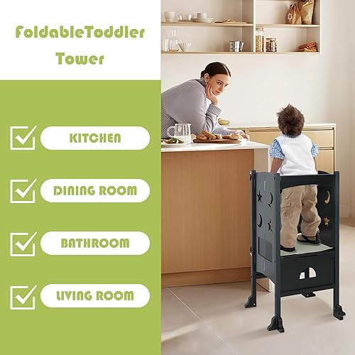 Miniatura 4 de Taburete para niños pequeños, taburete de cocina para niños pequeños, taburete auxiliar de cocina para niños pequeños, taburete para encimera de