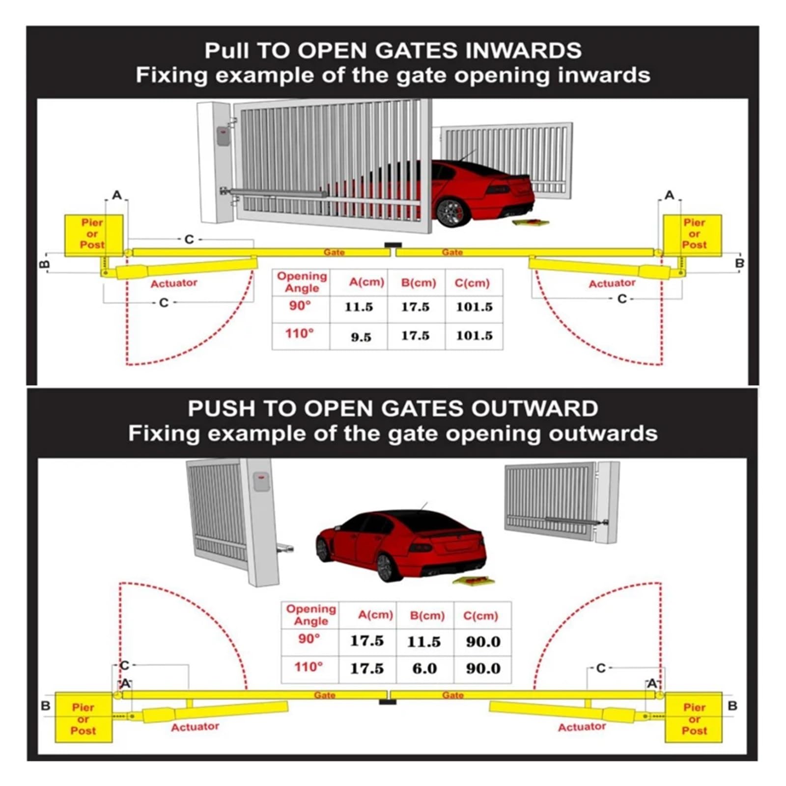 Abridor de Puerta batiente eléctrico automático de Doble Brazo de 200 kg, actuador de Motor, Kit de Control de Acceso con Cerradura de Puerta(Kit a)