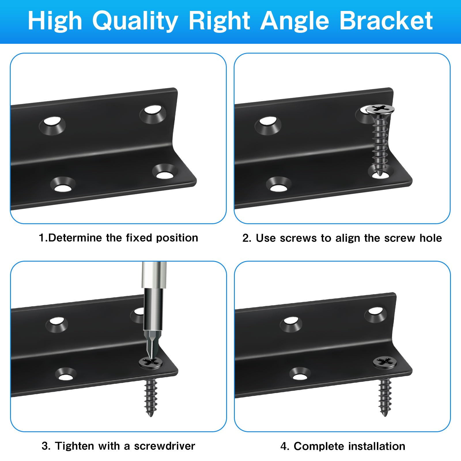 40 Stück Winkelverbinder Schwarz - Stabile Metallwinkel Für Möbel & Regale