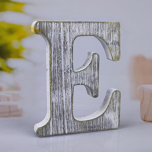 Miniatura 10 de Letras de madera rústica sin terminar de 6 pulgadas para decoración de pared, letras decorativas de pie en rodajas, decoración de tablero para