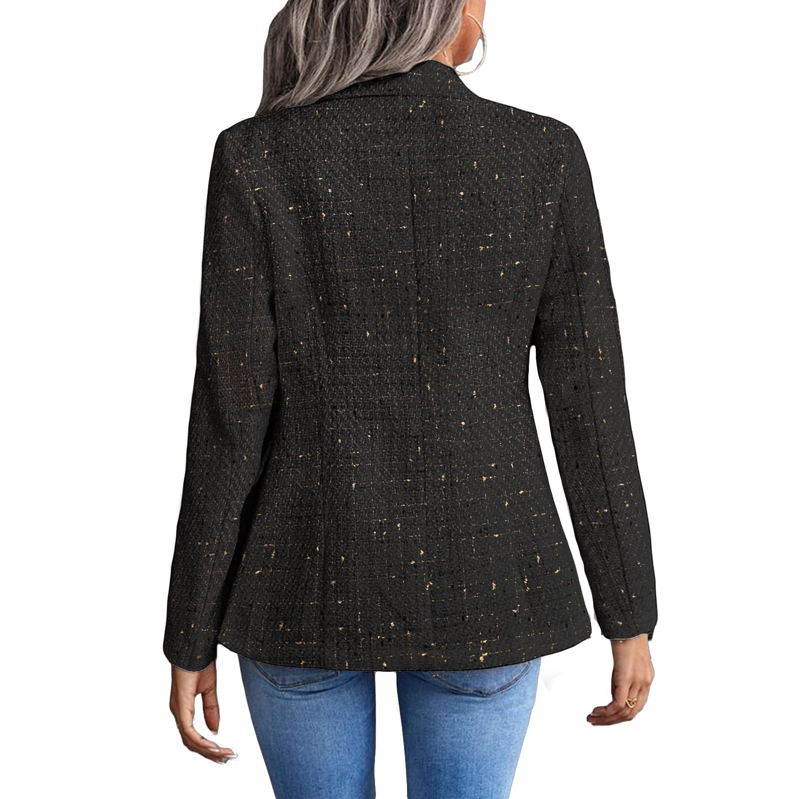 Blazer Damen Sportlich, Jackett Frühling Sweatblazer, Vintage Bequem Blaser Jacke Damenblazer Frühjahr Regular Fit Open Front Einfarbig Blazer Anzug Frauen Festliche Kleidung Damen Große Größen