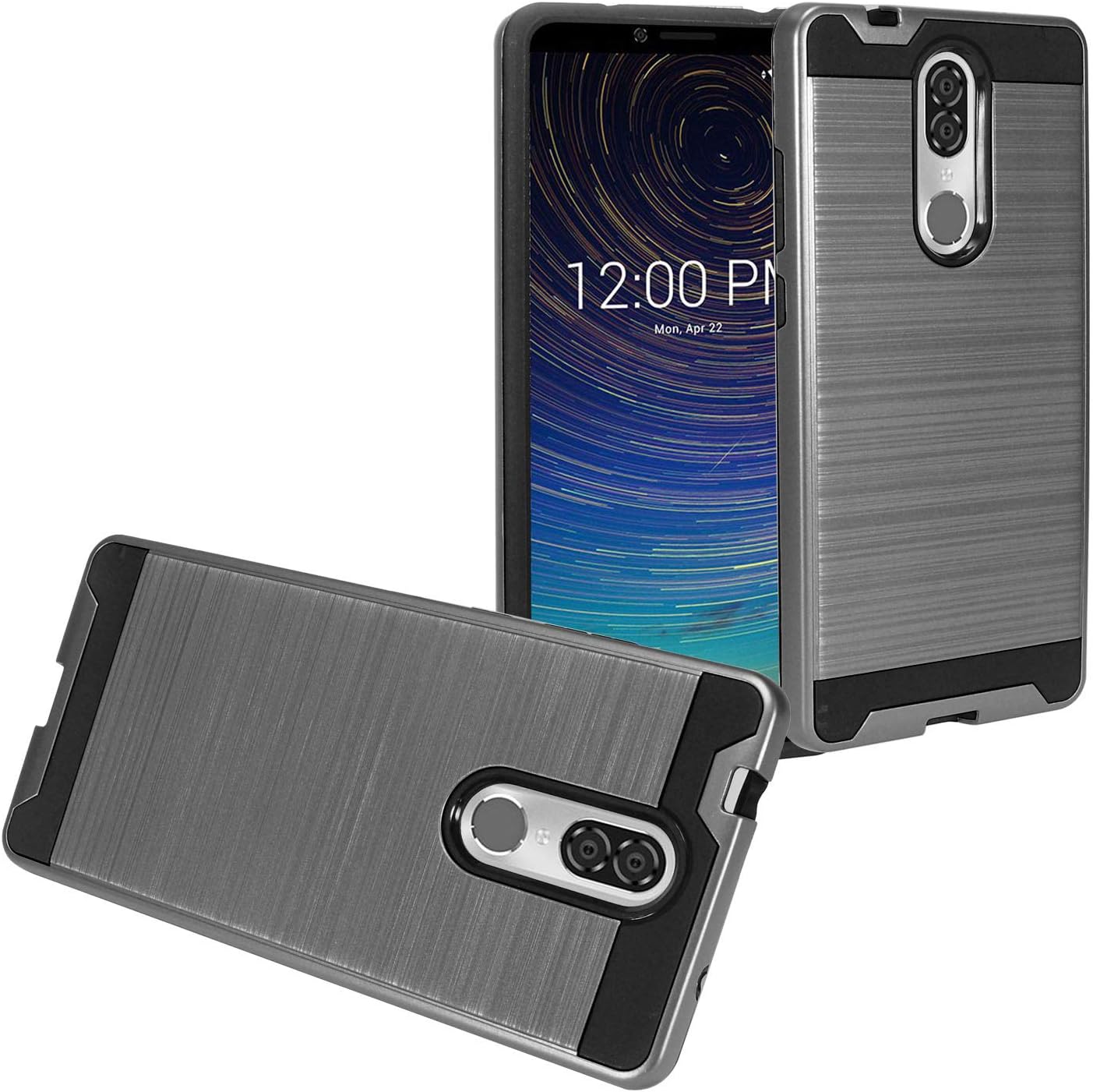 Z-GEN - for Coolpad Legacy 6.36" (2019) 3705A - Brushed Style Hybrid Phone Case - CS3 Gray