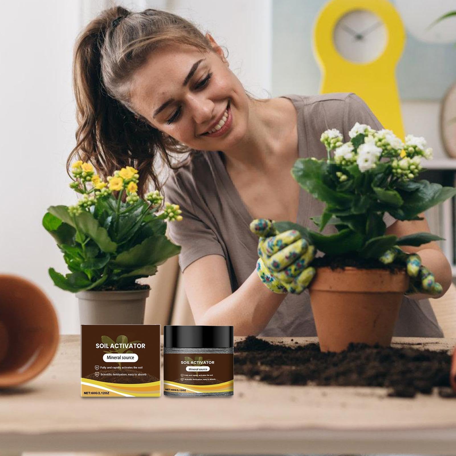 Activador de suelo en polvo, acondicionador y aflojador de suelo soluble en agua, revitaliza el suelo compactado, para plantas de interior, hortalizas, flores y céspedes (3pcs)