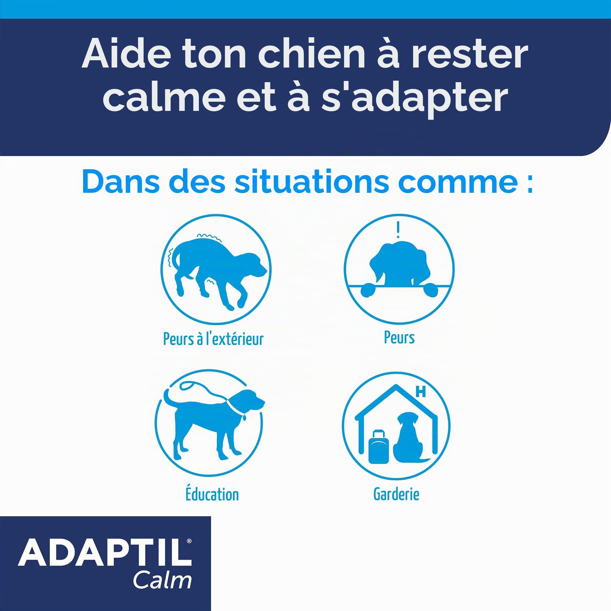 Adaptil calme - Anti-stress pour les chiens - peurs, apprentissage, Bruits importants, Adoption - Collier S pour petits chiens