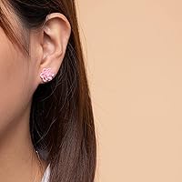 Vista 2 de Plastic Earrings, KMEOSCH 2 Pairs Plastic Wood Scents Flowers Earrings Studs for Sensitive Ears