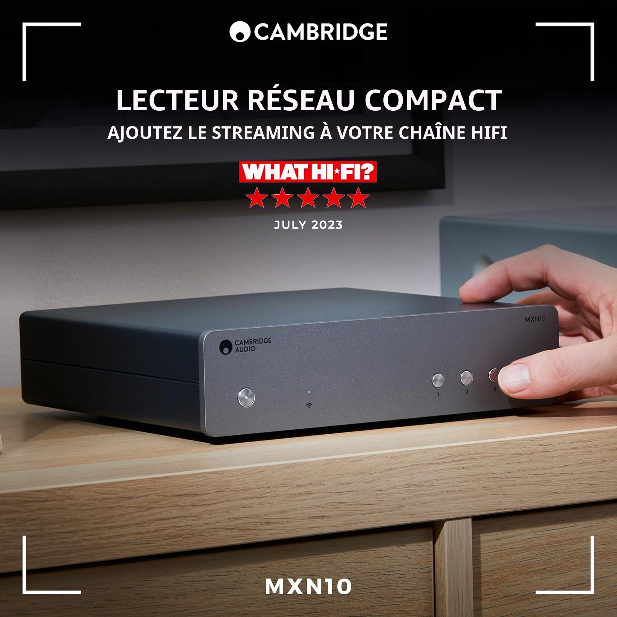 Cambridge Audio MXN 10 - Lecteur Audio réseau WiFi Haute résolution Compact et séparé avec Bluetooth 5.0, Radio Internet et DAC ESS Sabre - Gris Lunaire, Lunar Grey