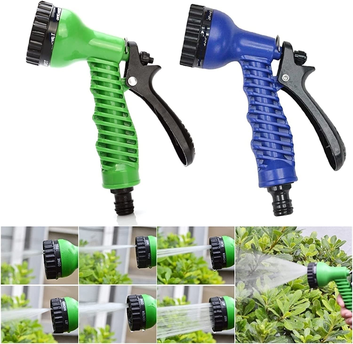 Pistolet z wężem, Pistolet do podlewania wąż trawnika Wielofunkcyjny opryskiwacz(Blue)