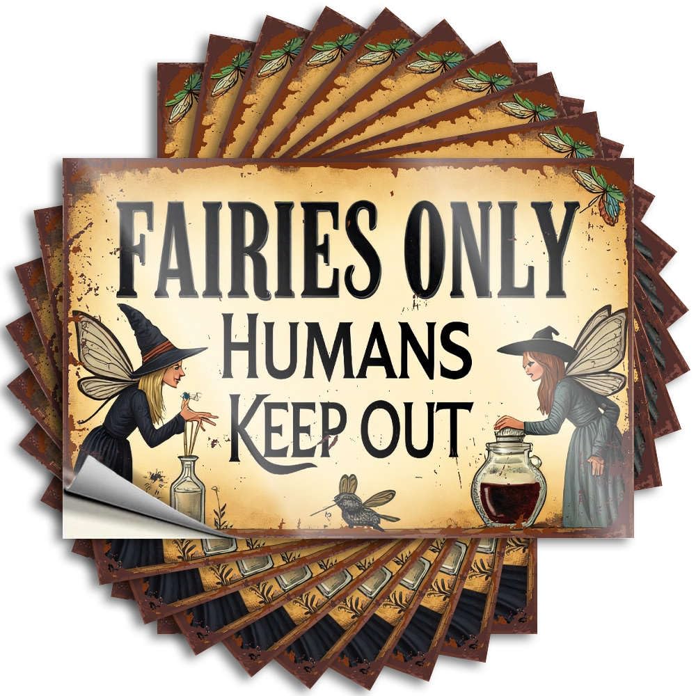 Reading Stickers, Man Cave Accessories Helmet Fairies Only: Humans Keep Out. | Funny Quote Sports Decals(12X18CM)