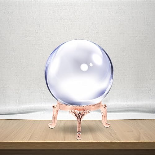 Miniatura 5 de 2 piezas de cristal con base de bola de cristal, centro de mesa, soporte de exhibición de bola de cristal, soporte de esfera de cristal, soporte de