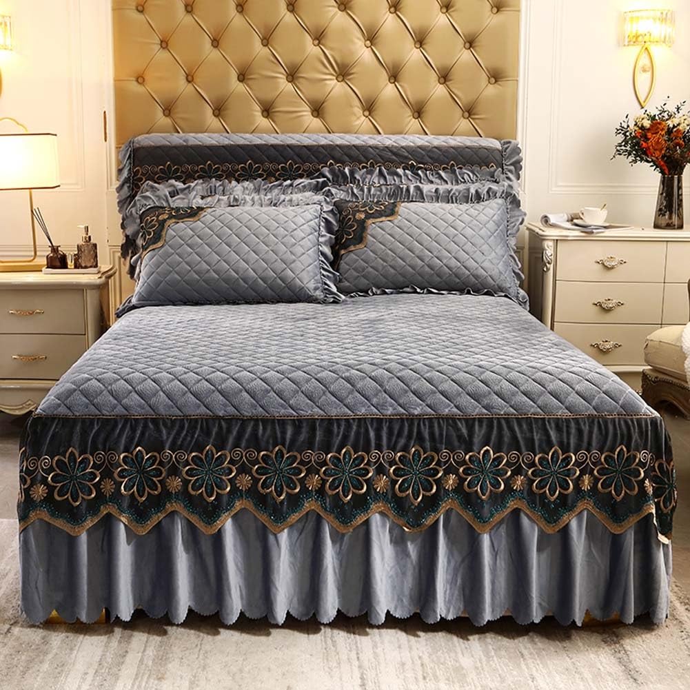 Jupe de lit 3 pièces enveloppante pour sublimer votre décoration de chambre
