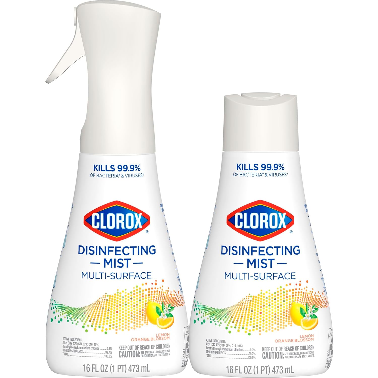 Clorox Disinfecting Mist Sanitizing And Disinfectant Spray 16 Oz Lemon And Orange Blossom