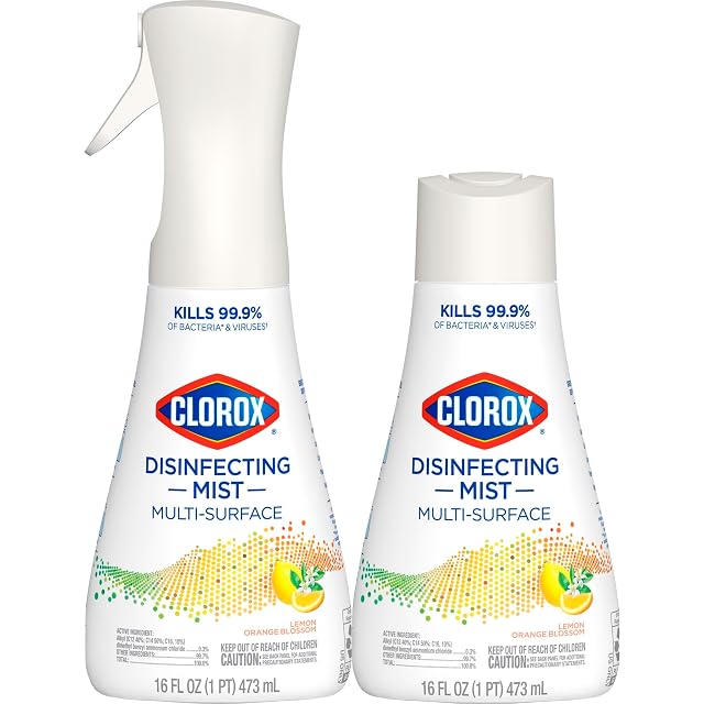 Clorox Disinfecting Mist Sanitizing And Disinfectant Spray 16 Oz Lemon And Orange Blossom