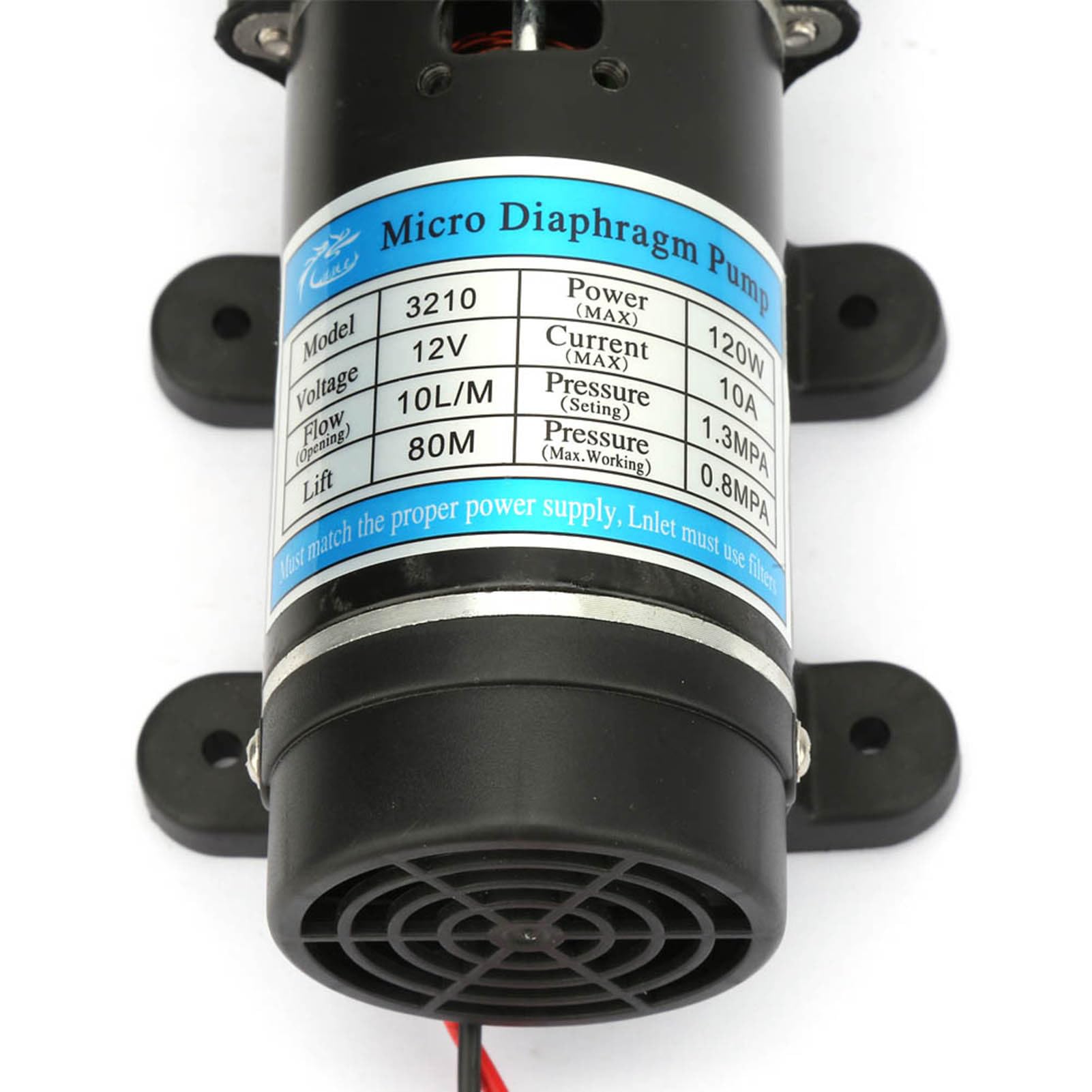 12V 120W elektrische Wasserpumpe 10L/min selbstansaugende Membranpumpe Überstromschutz