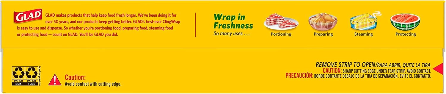Glad Holiday Red ClingWrap Plastic Wrap 300 sq ft Roll