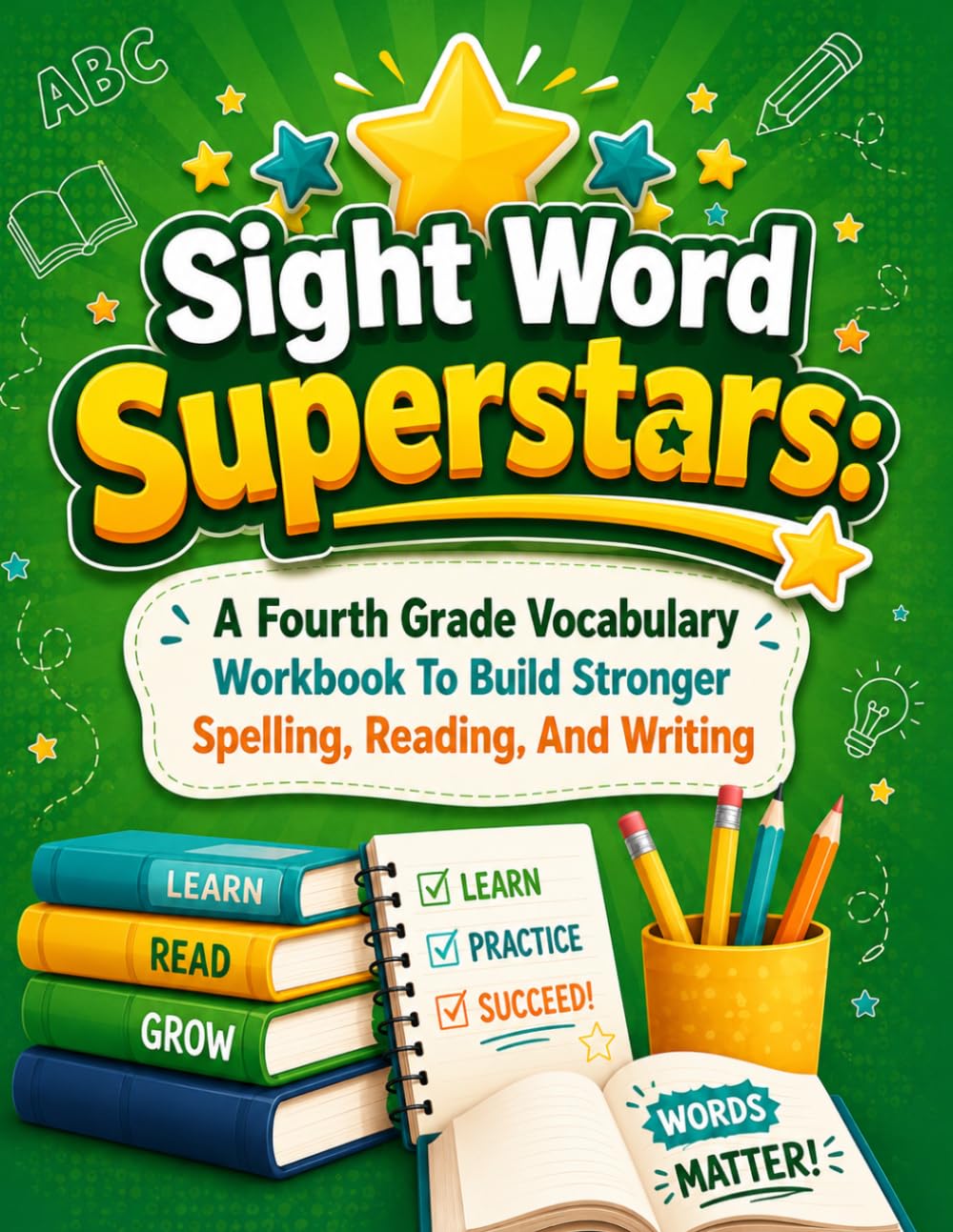 Sight Word Superstars: A Fourth Grade Vocabulary Workbook To Build Stronger Spelling, Reading, And Writing