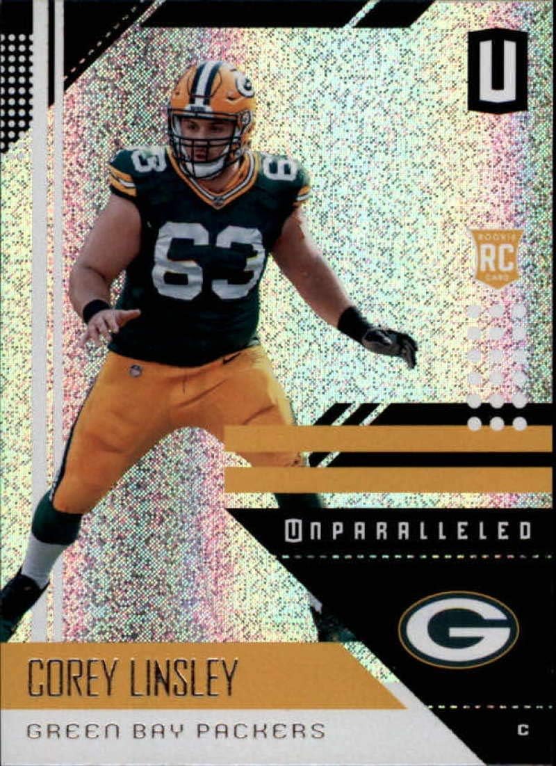 2018 Unparalleled NFL #74 Corey Linsley Green Bay Packers Panini Football Trading Card