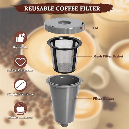 Miniatura 2 de Podoy - Filtro de café reutilizable compatible con Keurigg My K Cup B30 B40 B50 B60 B70 K10 MINI Plus K15 K4045 K55 K6065 K707579 Series 5048 Old