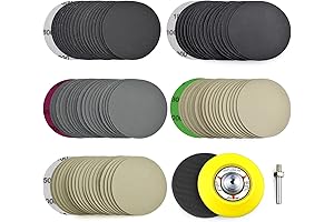 POLIWELL 3 Inch 800/1000/2000/3000/5000 Grit Assorted High Performance Sanding Disc with Shank...