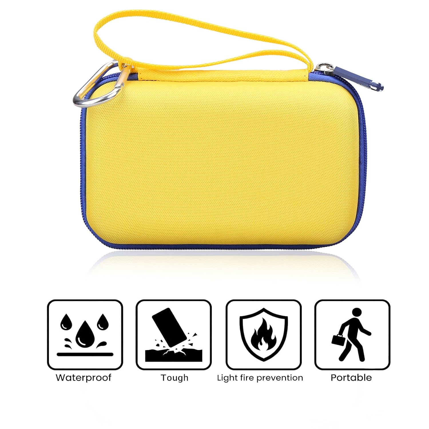 worfty Case for Retroid Pocket Classic/ Retroid Pocket Flip 2 Retro Game Console - Hard Travel Protective Carrying Storage Bag (Blue&Yellow)
