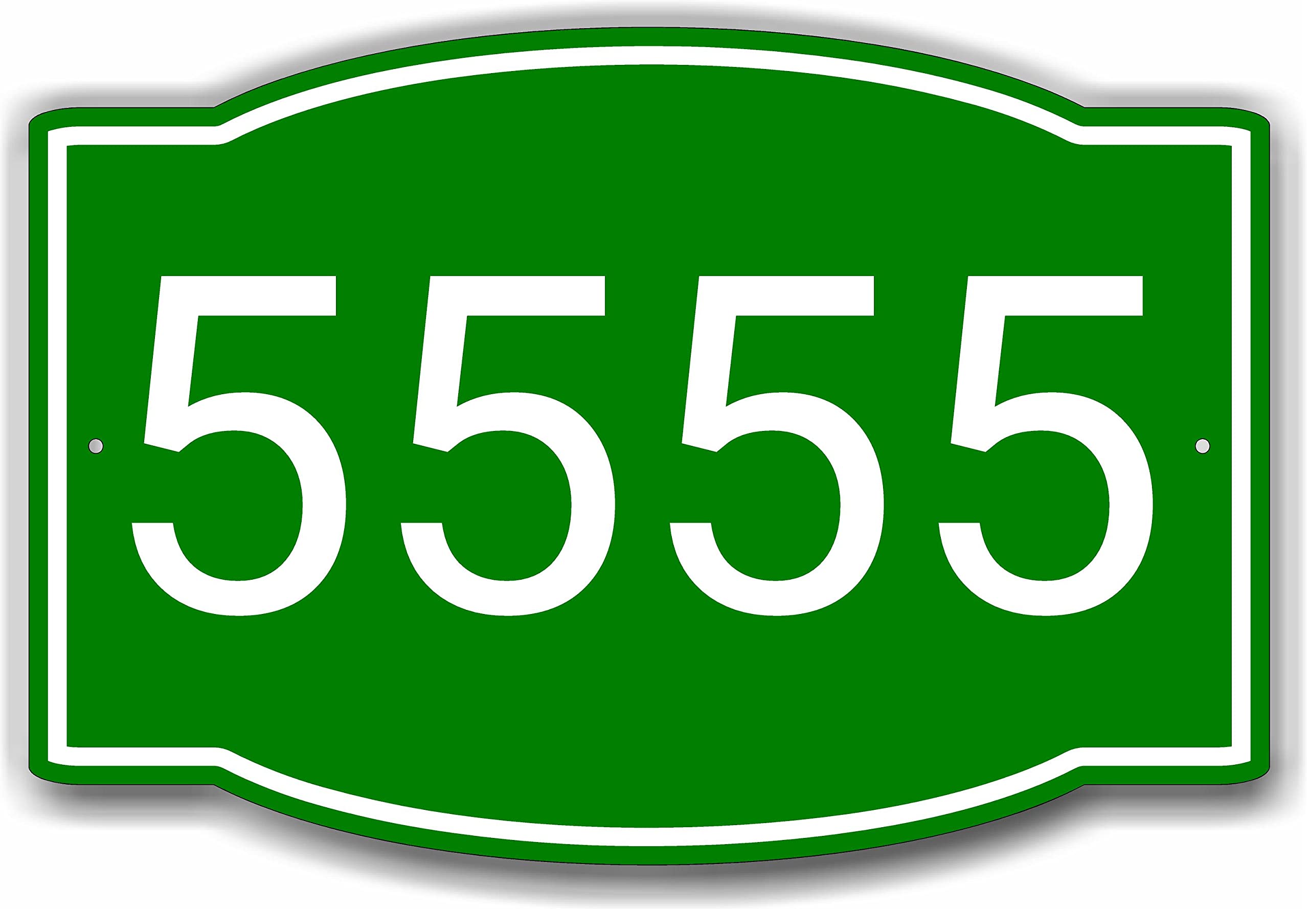 Horizontal Green and White House Number, Address Plaque Outside Sign - Mailbox Numbers Customized Sign for House, Store, Office, Outside, 911 Visibility Signage