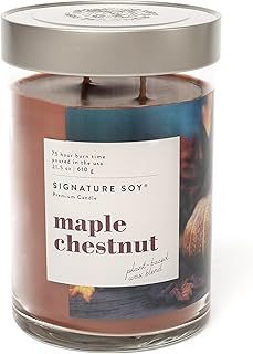 Signature Soy Lidded Maple Chestnut Scented Candle, Extra Large Jar
