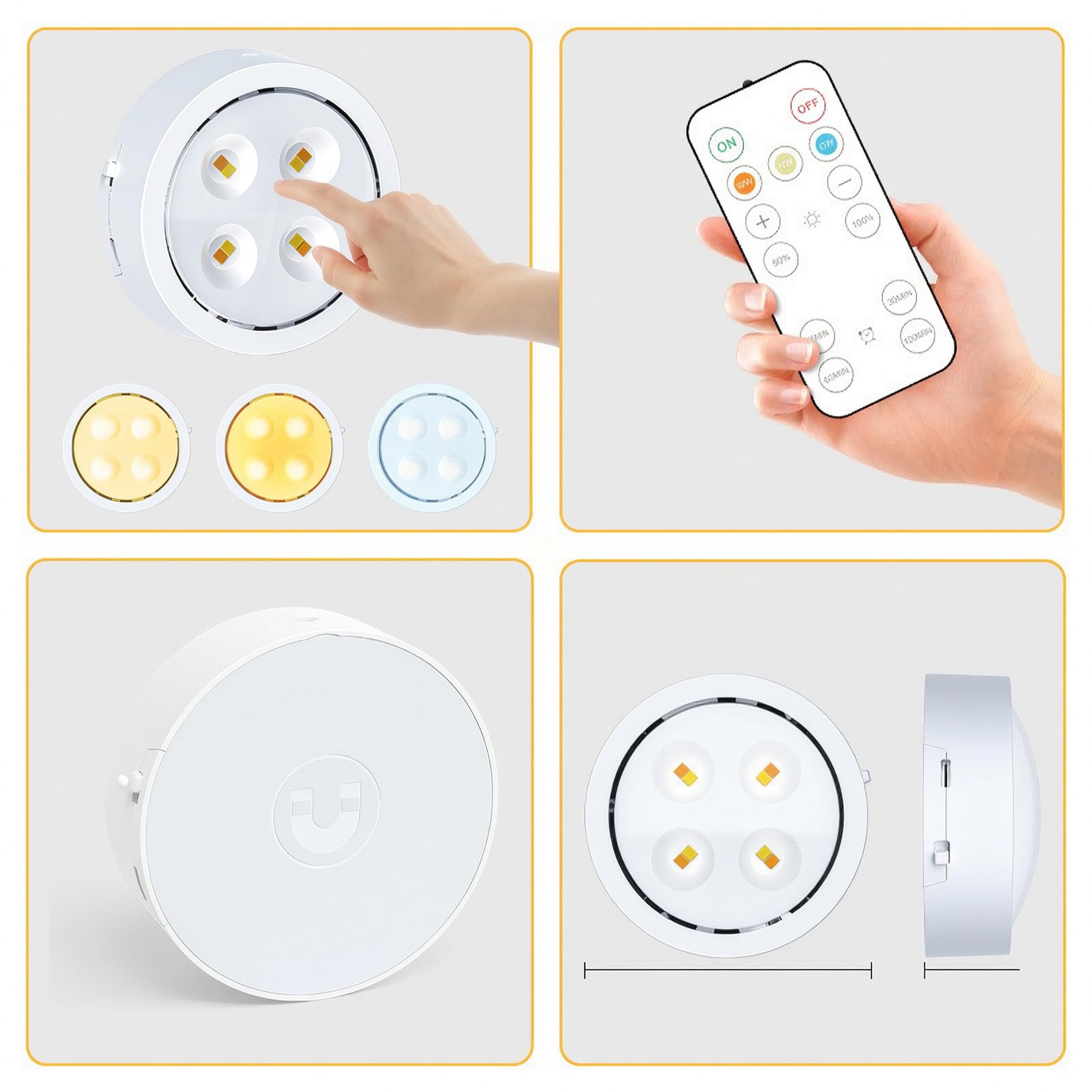 Ailan Controllo della lampada da parete RGB ricaricabile a LED con,oro