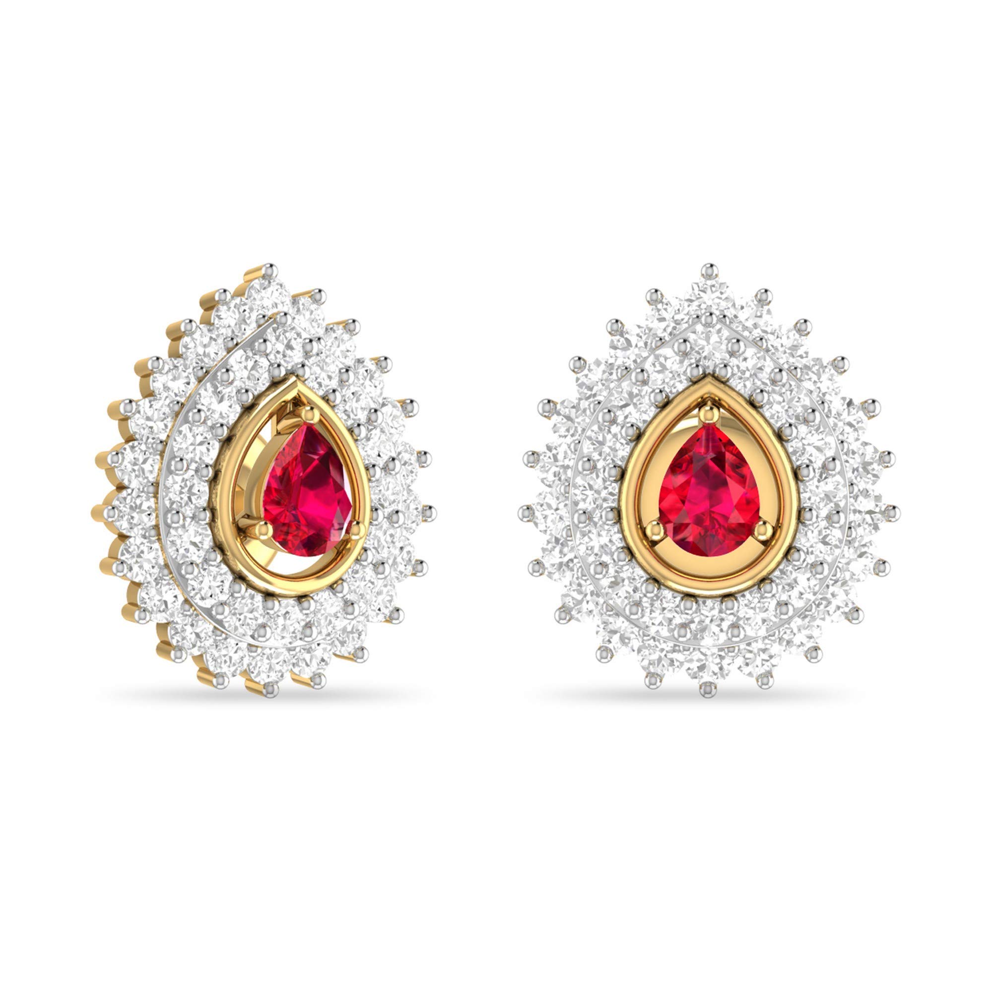 pc jeweller Yellow Gold and Solitaire Stud Earrings for Women-picture-12