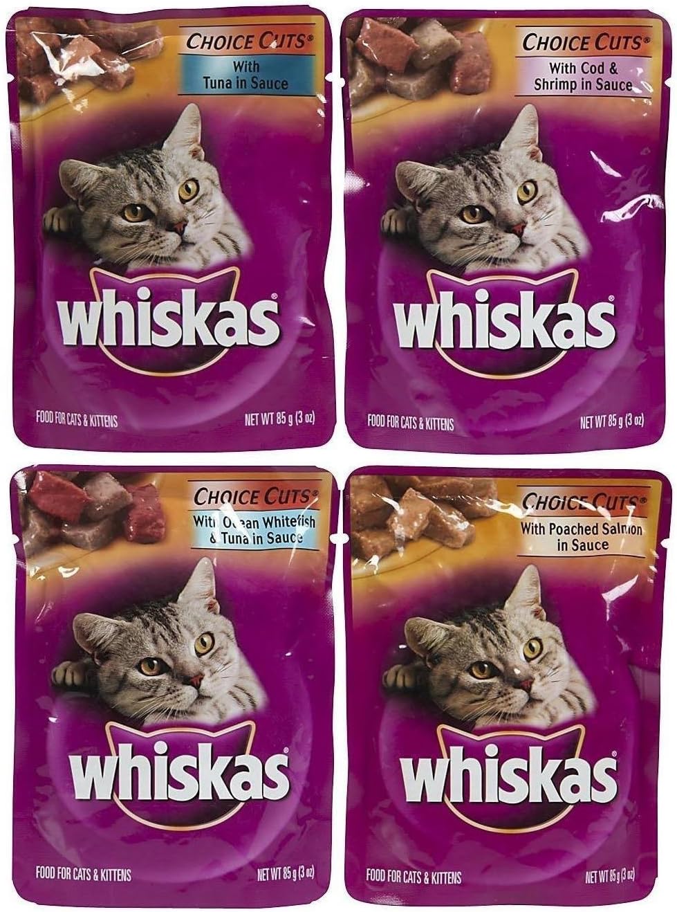 Whiskas Choice Cuts Seafood Menu Variety Pack - 12 Cups