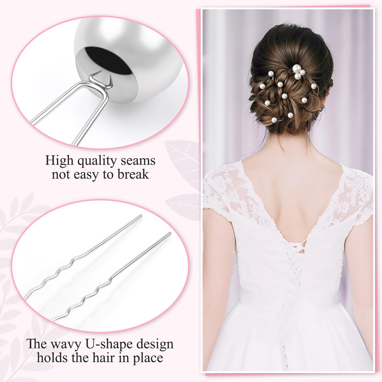 Kiiwah 32 Pezzi Sposa Fermaglio Capelli Donna, Elegante Forcine per Capelli Sposa con 4 Taglie Perla per Donne e Ragazzi, Perla Accessori Capelli Sposa per Matrimonio, Ballo di Fine Anno, Festa