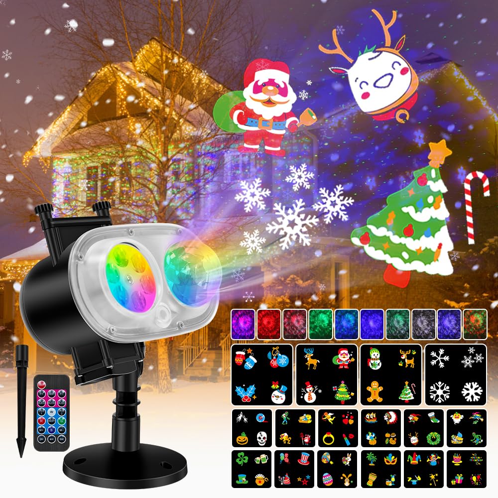 Projecteur D'Halloween Extérieur, Projecteur Hologramme Rotatif