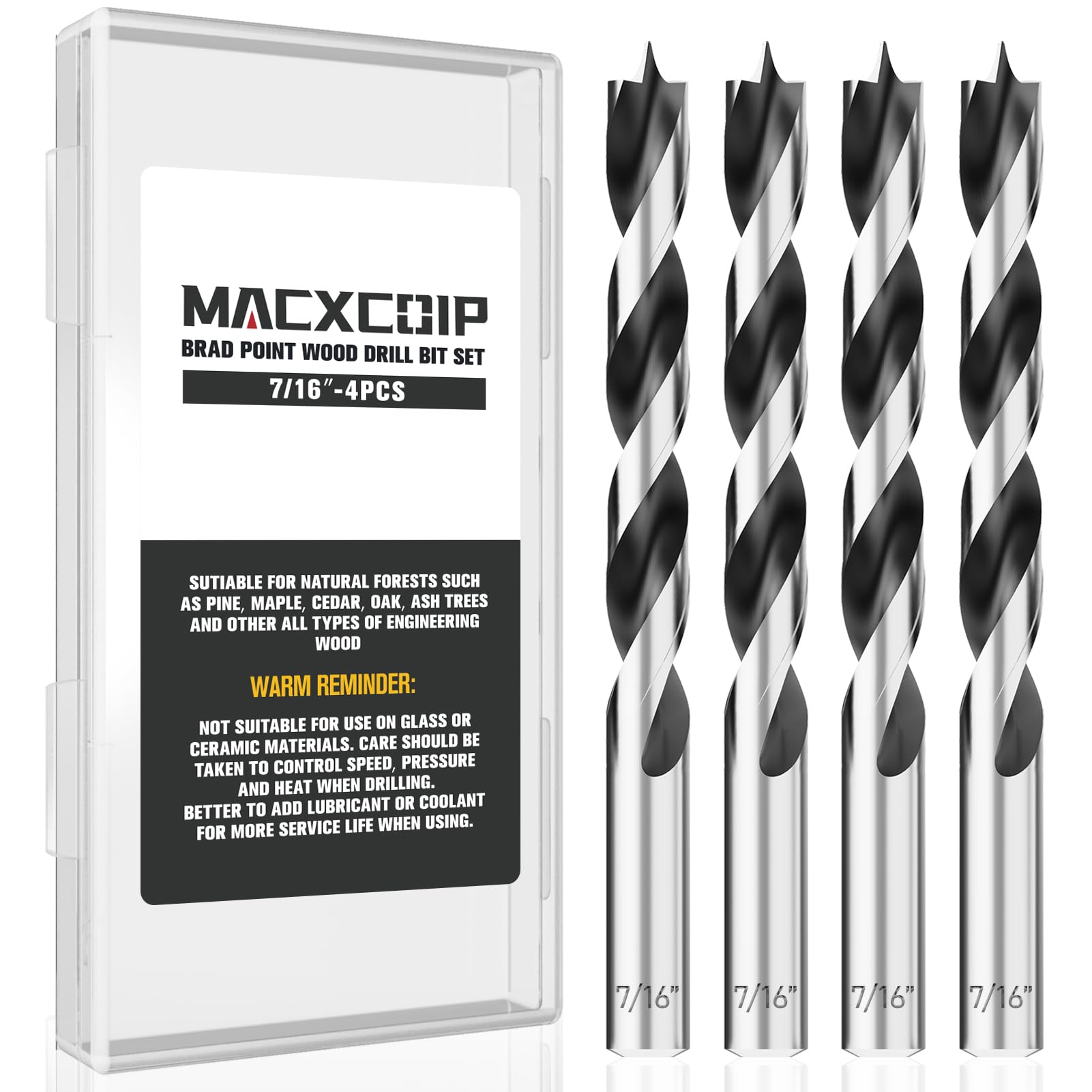 16pc Brad Point Drill Bits - Extra Long Wood Drill Set -9